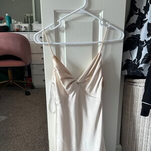 Princess Polly Elegant Cream Satin Dress